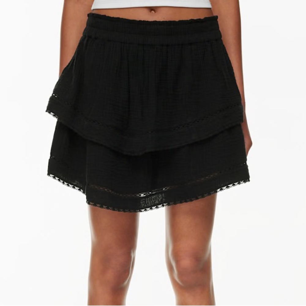 Aritzia Little Moon Black Honeydew Mini Skirt